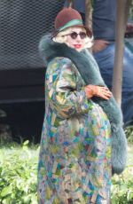 LADU GAGA on the Set of American Horror Story: Hotel in Los Angeles 10/14/2015