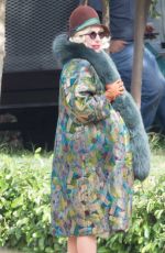 LADU GAGA on the Set of American Horror Story: Hotel in Los Angeles 10/14/2015