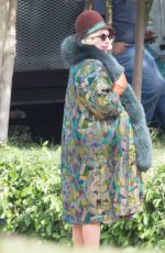 LADU GAGA on the Set of American Horror Story: Hotel in Los Angeles 10/14/2015