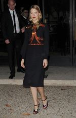 LEA SEYDOUX Leaves Miu Miu Fashion Show in Paris 10/07/2015