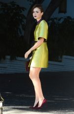 LILY COLLINS Arrives at Cfda/Vogue Fashion Fund Show in Los Angeles 10/20/2015