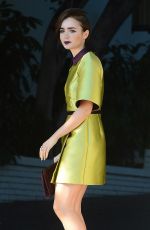 LILY COLLINS Arrives at Cfda/Vogue Fashion Fund Show in Los Angeles 10/20/2015