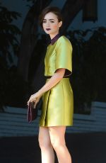 LILY COLLINS Arrives at Cfda/Vogue Fashion Fund Show in Los Angeles 10/20/2015