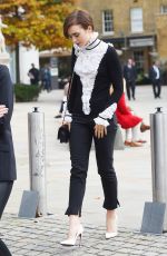 LILY COLLINS Arrives at Saatchi Gallery in London 10/12/2015