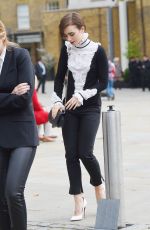 LILY COLLINS Arrives at Saatchi Gallery in London 10/12/2015