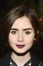 LILY COLLINS at A Night of Old Hollywood Glamour in Beverly Hills 10/17/2015