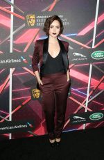 LILY COLLINS at Jaguar Land Rover British Academy Britannia Awards in Beverly Hills 10/30/2015