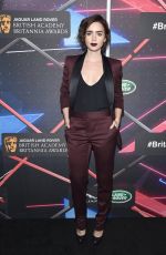 LILY COLLINS at Jaguar Land Rover British Academy Britannia Awards in Beverly Hills 10/30/2015