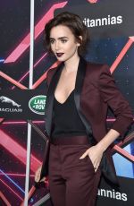 LILY COLLINS at Jaguar Land Rover British Academy Britannia Awards in Beverly Hills 10/30/2015