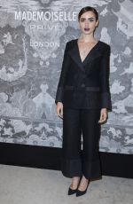 LILY COLLINS at Mademoiselle Prive Chanel Exhibition Party in London 10/12/2015