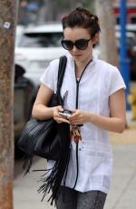 LILY COLLINS Leaves a Gym in West Hollywood 10/30/2015