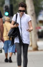LILY COLLINS Leaves a Gym in West Hollywood 10/30/2015