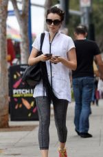 LILY COLLINS Leaves a Gym in West Hollywood 10/30/2015
