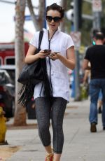 LILY COLLINS Leaves a Gym in West Hollywood 10/30/2015