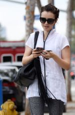 LILY COLLINS Leaves a Gym in West Hollywood 10/30/2015