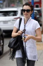 LILY COLLINS Leaves a Gym in West Hollywood 10/30/2015