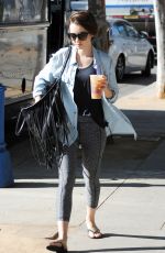 LILY COLLINS leaves Coffee Bean & Tea Leaf in Los Angeles 10/20/2015