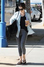 LILY COLLINS leaves Coffee Bean & Tea Leaf in Los Angeles 10/20/2015