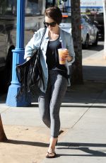 LILY COLLINS leaves Coffee Bean & Tea Leaf in Los Angeles 10/20/2015