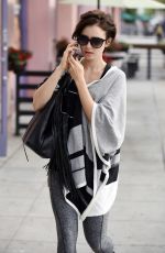LILY COLLINS Leaves Pilates Session in West Hollywood 10/27/2015