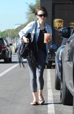 LILY COLLINS Out and About in Los Angeles 10/20/2015