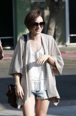 LILY COLLINS Out for Lunch at Hugo