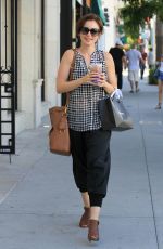 LILY COLLINS Out Shopping in Beverly Hills 10/01/2015