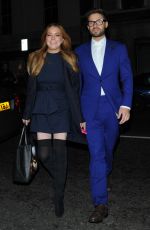 LINDSAY LOHAN Arrives at Hakkasan Restaurant in London 10/16/2015