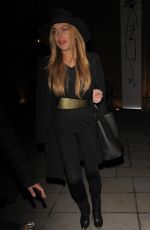 LINDSAY LOHAN Leaves Chanel Exhibition Party in London 10/12/2015