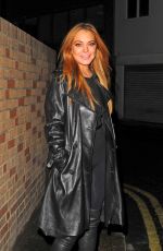 LINDSAY LOHAN Night Out in London 10/21/2015
