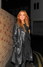 LINDSAY LOHAN Night Out in London 10/21/2015