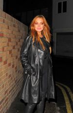 LINDSAY LOHAN Night Out in London 10/21/2015