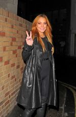 LINDSAY LOHAN Night Out in London 10/21/2015