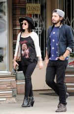 LUCY HALE at Aroma Cafe in Studio City 10/25/2015