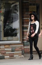 LUCY HALE at Aroma Cafe in Studio City 10/25/2015