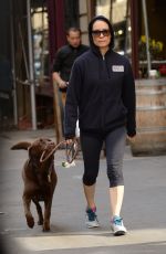 LUCY LIU in Leggings Walks Her Dog and Heading to a Gym in New York 10/19/2015