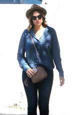 MANDY MOORE Leavs Meche Salon in West Hollywood 10/02/2015