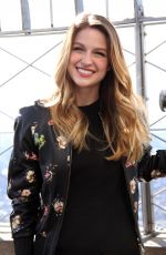 MELISSA BENOIST at Supergirl Promos on the Empire State Building in New York 10/26/2015