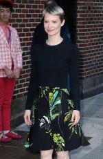 MIA WASIKOWSK Arrives at The Late Show with Stephen Colbert in New York 10/16/2015