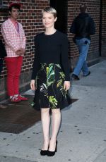 MIA WASIKOWSK Arrives at The Late Show with Stephen Colbert in New York 10/16/2015