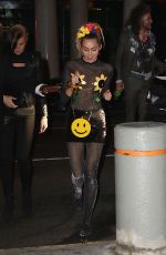MILEY CYRUS Arrives at Her Hotel in New York 10/04/2015