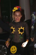 MILEY CYRUS Arrives at Her Hotel in New York 10/04/2015