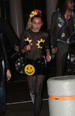 MILEY CYRUS Arrives at Her Hotel in New York 10/04/2015