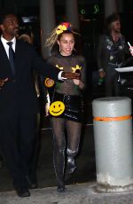 MILEY CYRUS Arrives at Her Hotel in New York 10/04/2015