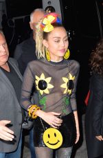 MILEY CYRUS Arrives at SNL Afterparty in New York 10/03/2015