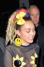 MILEY CYRUS Arrives at SNL Afterparty in New York 10/03/2015
