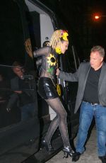 MILEY CYRUS Arrives at SNL Afterparty in New York 10/03/2015