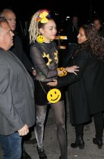 MILEY CYRUS Arrives at SNL Afterparty in New York 10/03/2015