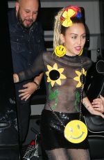 MILEY CYRUS Arrives at SNL Afterparty in New York 10/03/2015