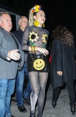 MILEY CYRUS Arrives at SNL Afterparty in New York 10/03/2015